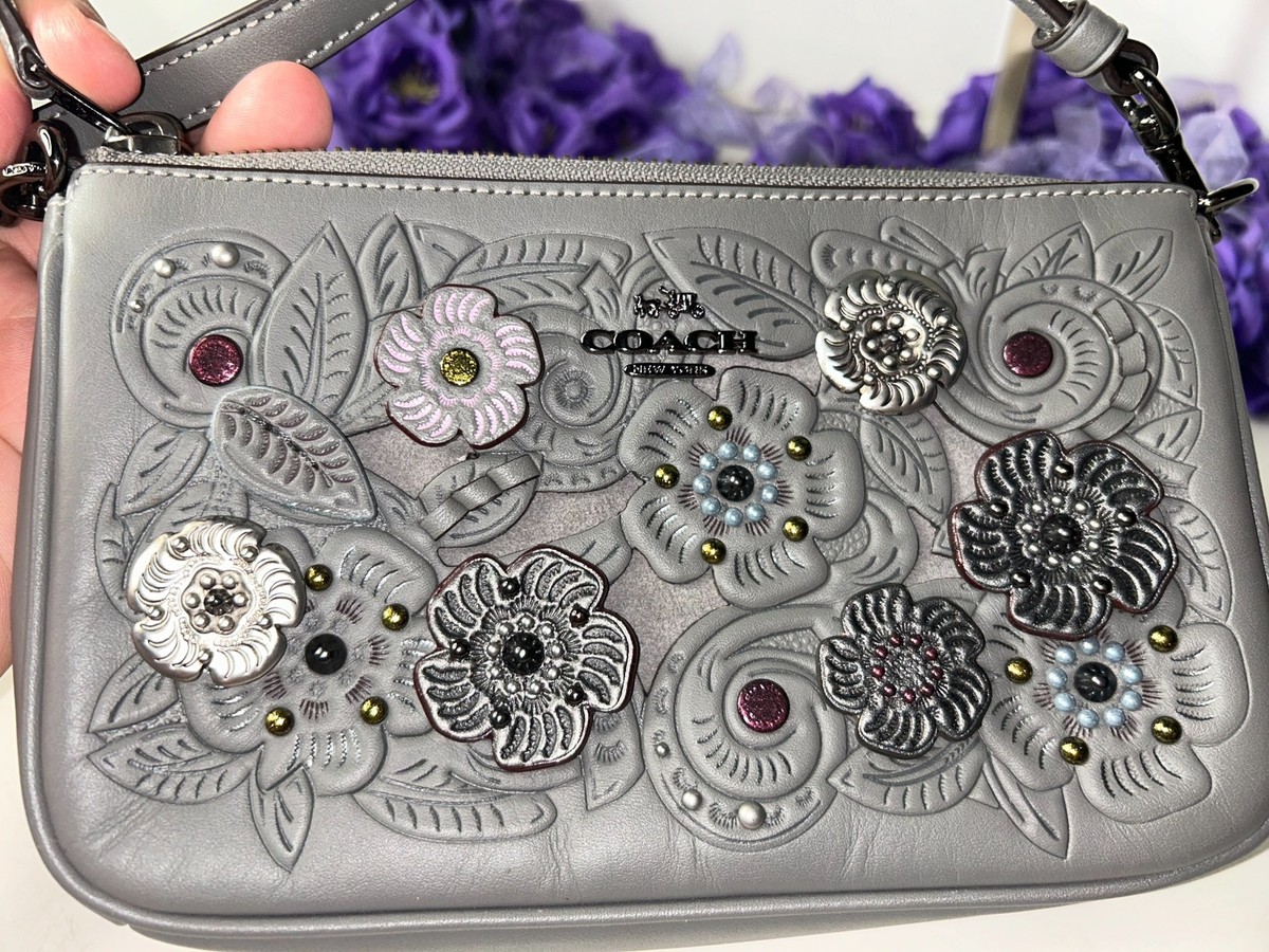 Coach Nolita 19 12055 Tooled Tea Rose Gray Leather 24957 | eBay