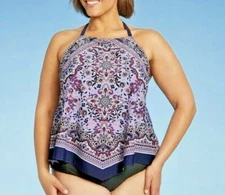Women's Paisley Tankini Swimsuit Top by KONA SOL