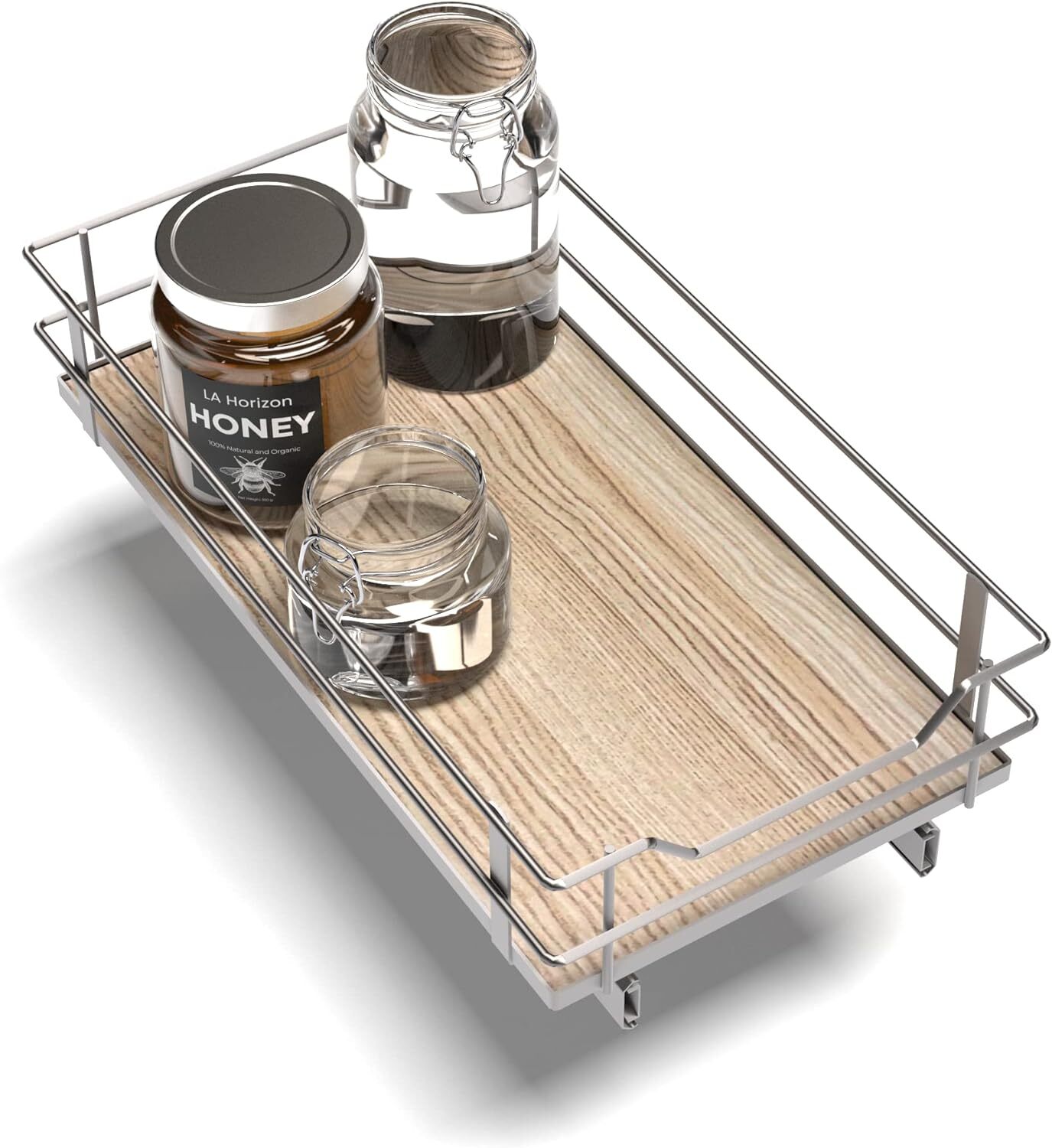 Кухонный шкаф для гостиной Home Zone с выдвижным ящиком,11 Ш x 21 Д -САТИН/НИКЕЛЬ