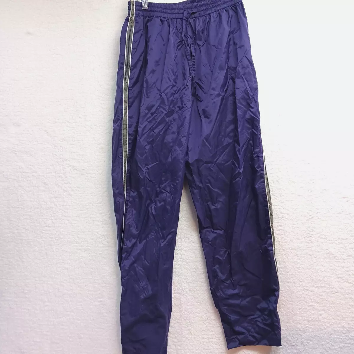 SJB Active Track Pants Men s Small Purple Lined Pockets Ankle Zip
