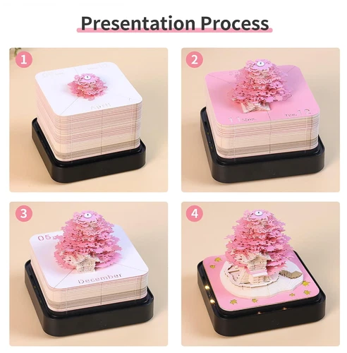 3D Art Calendar Memo Pad 2024 Creative Time Piece Calendar DIY Tree Rip Away US - Picture 6 of 14