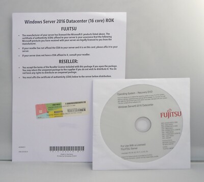 Microsoft Windows Server 2016 Datacenter - Fujitsu-ROK - 16 Core - mit DVD -