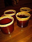 Lot (4) Vintage Brown Drip Glaze Coffee Cup/Mug Made in USA Shades of Brown  — photo 2