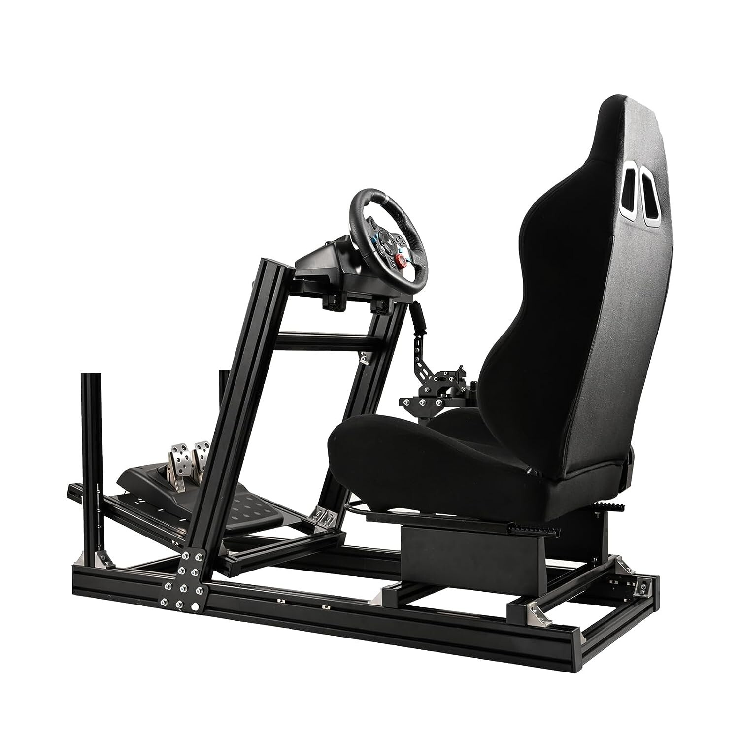 Marada Pro Racing Simulator Cockpit Aluminum with Seat Fit Logitech ...