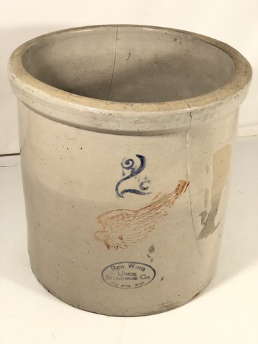 Vintage 2 Gallon Red Wing Union Co Stoneware Crock Made In USA ~Priced To Sell~ - 第 1/12 張圖片