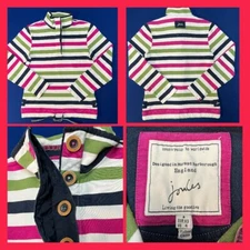 Joules Cowdray Cotton Shirt US 4 UK 8 Striped L/S British Preppy Chest 33” EUC