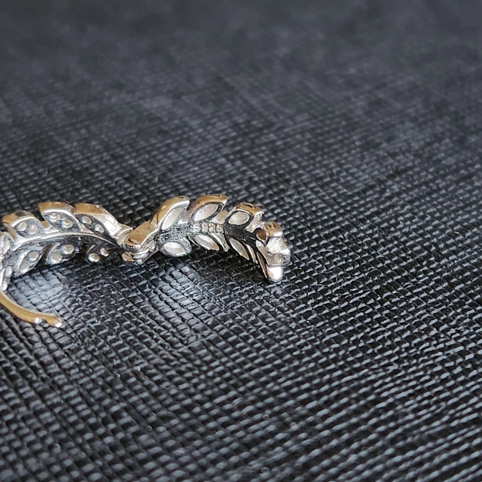 Aretes Huggie de zafiro aro flor de trigo 1/2 pulgada plata de ley maciza 925 Foto 4 de 4