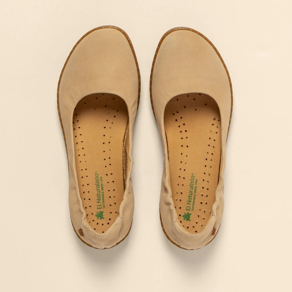 El Naturalista N5300 NOBUCK LAVADO CREAM/ CORAL BALLERINAS DONNA BEIG - Imagen 4 de 4