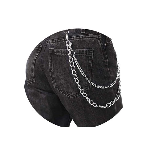 Punk Goth Pant Chains Hip Hop Pocket Jean Chain Acrylic Wallet Chains Layered Ke