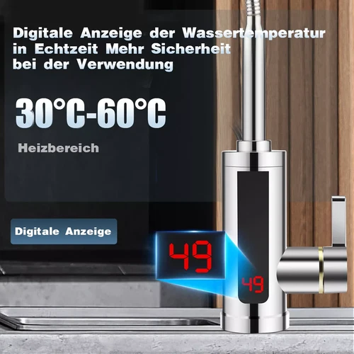 Durchlauferhitzer Warmwasserbereiter Warmwasser Armatur Edelstahl Wasserhahn DHL - Bild 17 von 22