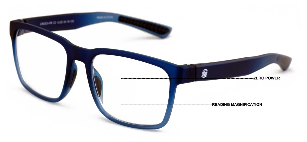 Men Progressive Reading Glasses No Line Clear on Top Bifocals Reader Rectangular