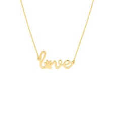14K Solid Yellow Gold Cut out Love Paw Print Necklace Adjustable 16"-18"