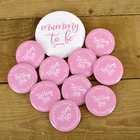 BABY SHOWER BADGES - TEN TINY TOES Pink Girls Baby Shower Baby Shower Badges