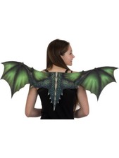 ADULT 36" POLY DRAGON COSTUME WINGS DEVIL DEMON GARGOYLE DINOSAUR ANIMAL GREEN