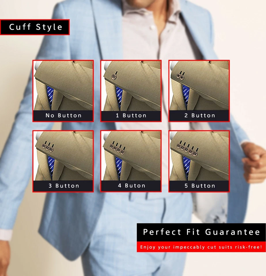 Men's Suit | Custom Made to Measure for Business & Wedding | 200+ Fabric & Sizes - Image 3 of 4