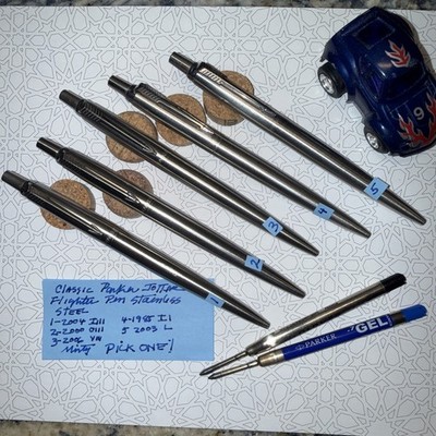 PARKER Classic Jotter Flighter Ballpoint Or Gel Pen Stainless Steel UK PICK ONE
