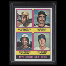 Willie Randolph/Dave McKay/Jerry Royster/Roy Staiger Rookie #592 1976 Topps Card. rookie card picture
