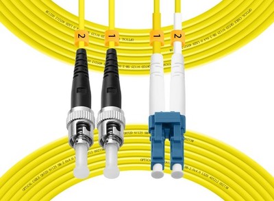 -OS2 LC to ST Fiber Patch Cable,3M10ft Single-Mode Fiber, Duplex 9/125µm, OD ...