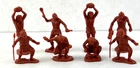 Marx Prehistoric Times Dinosaur Playset Waxy Brown Cavemen Plastic Figure Set