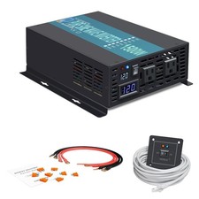 1500W Pure Sine Wave Inverter DC 12V/24V to AC 120V Wired Remote Controller