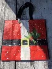 CHRISTMAS~Reusable Tote Bag ~ 20" X 18" X 8" ~ SANTA'S BELT