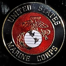 U.S. Marine Corps Badge Pin (Hat or Lapel), 1-1/2"D, By Mitchell Proffitt Comp.