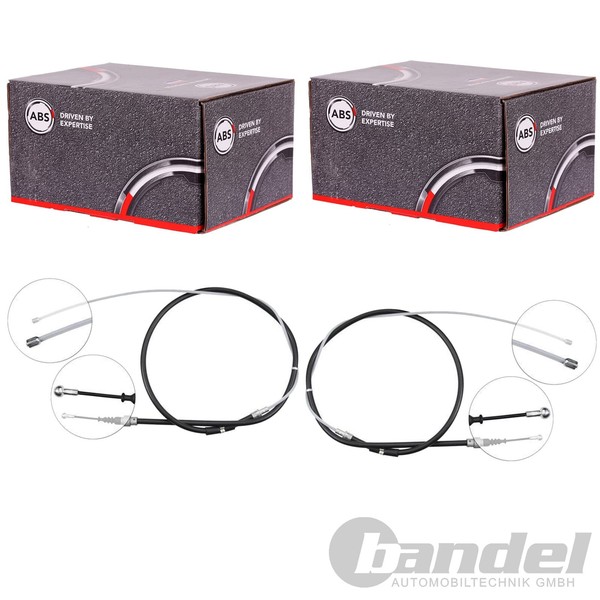 2X A.B.S. Handbremsseile Hinten Passend FüR Skoda Roomster Scheibenbremse Links+-image