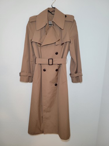 Vintage Etienne Aigner Trench Coat Women’s Sz 12 Double Breasted Belted Tan