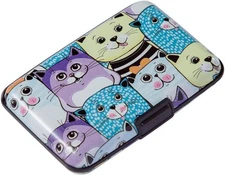 ELFISH Mini RFID Aluminum Wallet Credit Cards Holder Business Card Color cat 