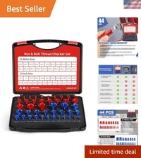 Nut and Bolt Thread Checker - 44 PCS Nut and Bolt Gauges Individually Housed ...