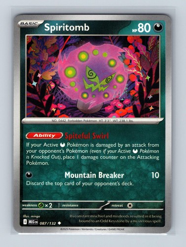 Spiritomb 087/132 Uncommon Mega Evolution Pokemon Near Mint