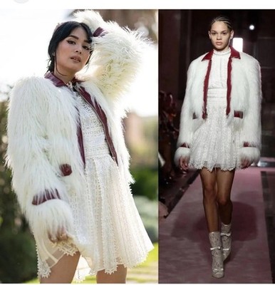 Giambattista Valli H&M Fur Leather Jacket Luxury Rare Collab Limited small 
