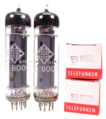 2x ED8000 Telefunken pair Triode Endröhre Endstufe Radio Röhre tube NOS - Bild 1 von 4