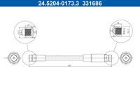 Ate Bremsschlauch 24.5204-0173.3 FüR Vw Polo 6 AW1 BZ1 AE1 Cross C11 D31 Taigo 4