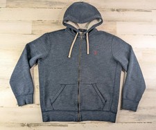 Polo Ralph Lauren Hoodie Mens Large Navy Blue Heather Heavy Full Zip Double Knit