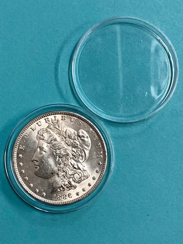 1886 Morgan Silver Dollar ~ Nice Coin in Airtite Capsule ~ Looks BU