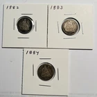 Lot of 3 Seated Liberty Silver Dimes - 1882, 1883, 1884