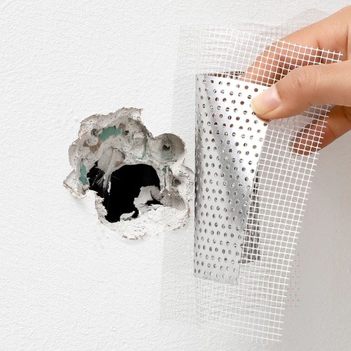 Reparación de pared sin costuras con parches metálicos para agujeros de techo y yeso - Imagen 10 de 12
