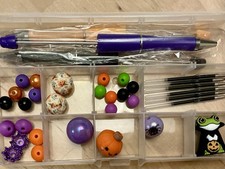 DIY Focal Bead Pen Kit Halloween Orange Green Purple in Storage Case  Refills