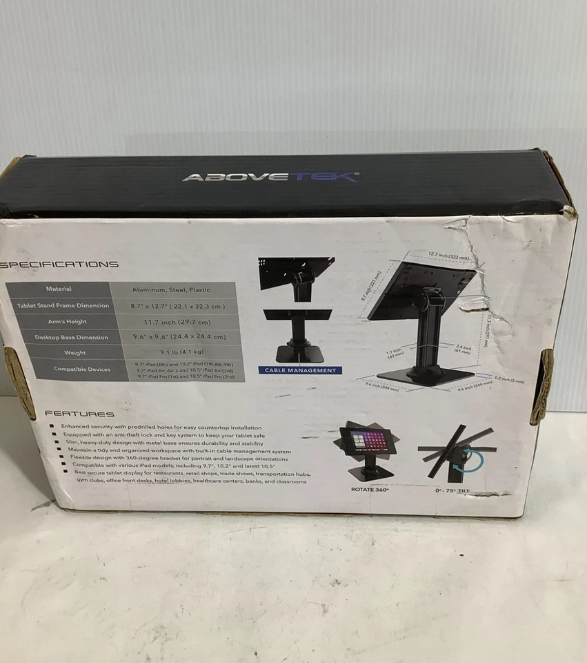 Abovetek Security Tablet Kiosk Desktop Stand Model TH-3188 Black - Image 2 of 4