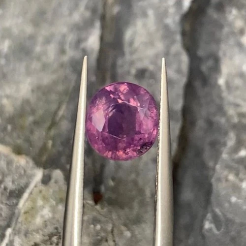 2.5Ct Natural Purplish Pink Kashmir Sapphire 7mm Loose Gemstone for Ring Setting