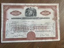 J.PAUL GETTY * ORIGINAL SHARE CERTIFICATE *MISSION DEVELOPMENT CO