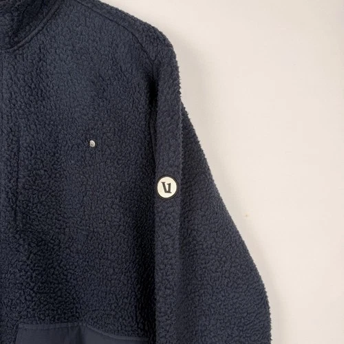 Vuori Idyllwild Sherpa Jacket Men's Size Large Navy Blue Full Zip Logo  image 6