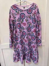 Tea Collection Girls Purple Floral Long Sleeve Knit Dress 12