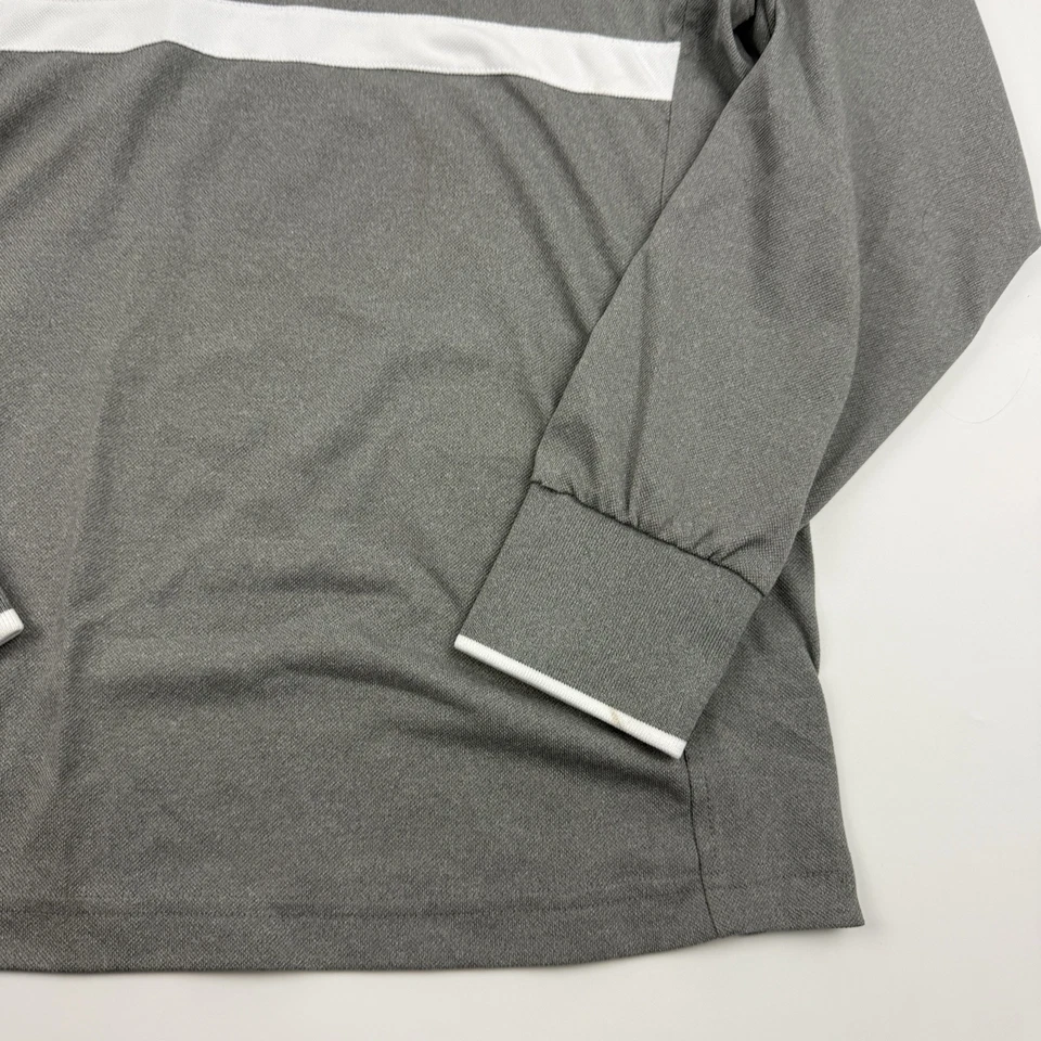 Camisa Pullover IZOD Performance Gris 1/4 Cremallera Manga Larga Poliéster Cuello Talla S Foto 4 de 4