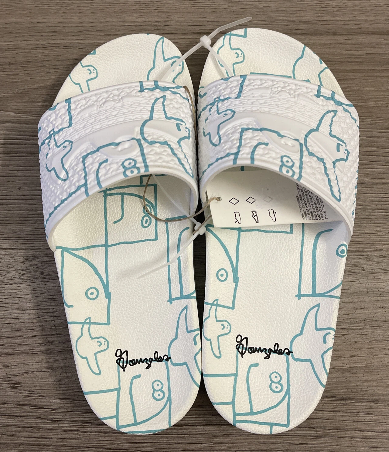 Adidas SHMOOFOIL x Mark Gonzalez adilette Slides "Allover Print" Taglia 7 NUOVO