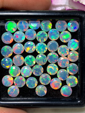 AAA Quality Natural Ethiopian Welo Fire Opal Round Faceted Cut Gemstone Cabochon