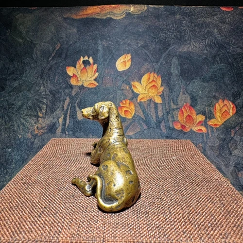 Antigua estatua antigua china de cobre zodiaco perro arte - Imagen 3 de 5
