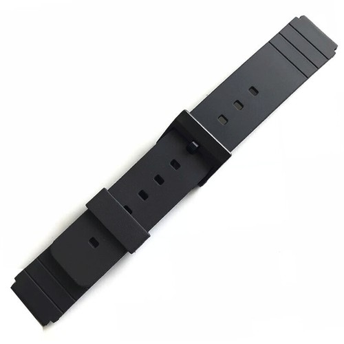 16mm PVC Rubber Band WATCH STRAP fit For CASIO MQ-24 MQ24 Black Resin - Picture 4 of 5
