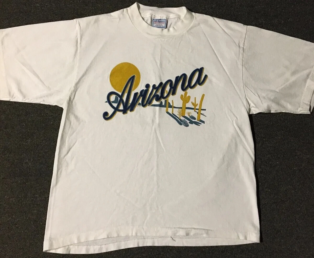 Vtg 90s Arizona Spellout Shirt S USA Nature Cactus College ASU Biker Grunge 80s